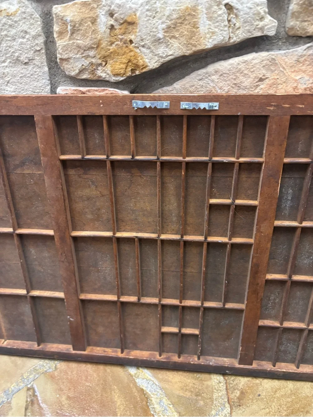Vintage Typeset Letterpress Printers Print Tray Wood Curio Shelf Drawer